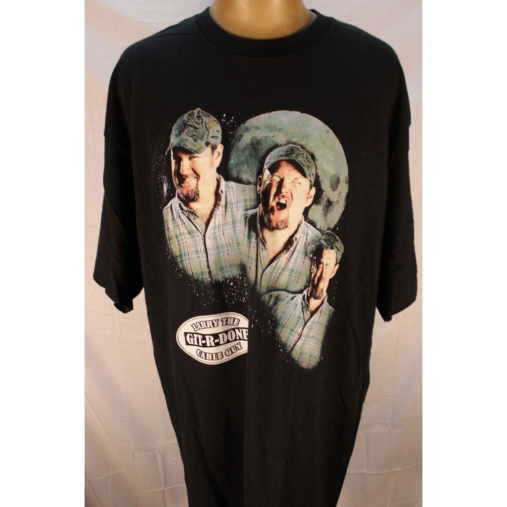 Larry The Cable‎ Guy T-Shirt Git-R-Done Tour 2011 Black Size 2XL